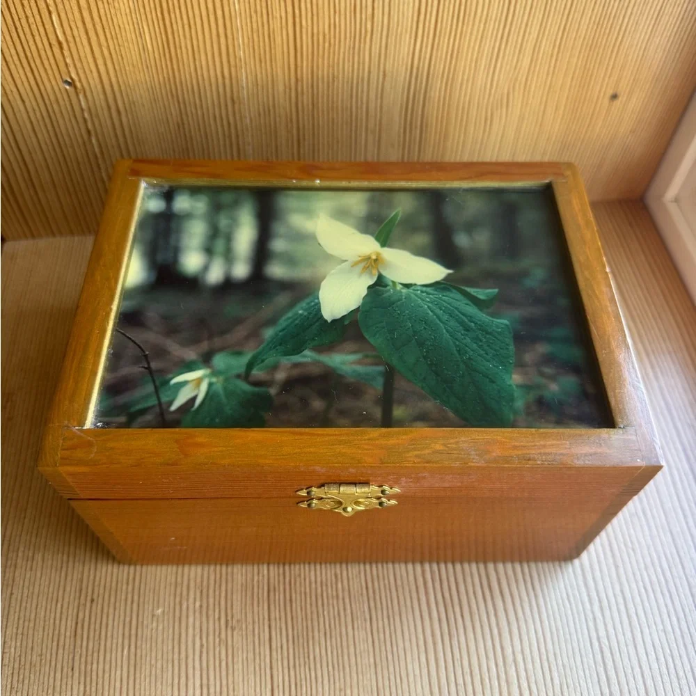 Hand Made Easter Lilly wood box
